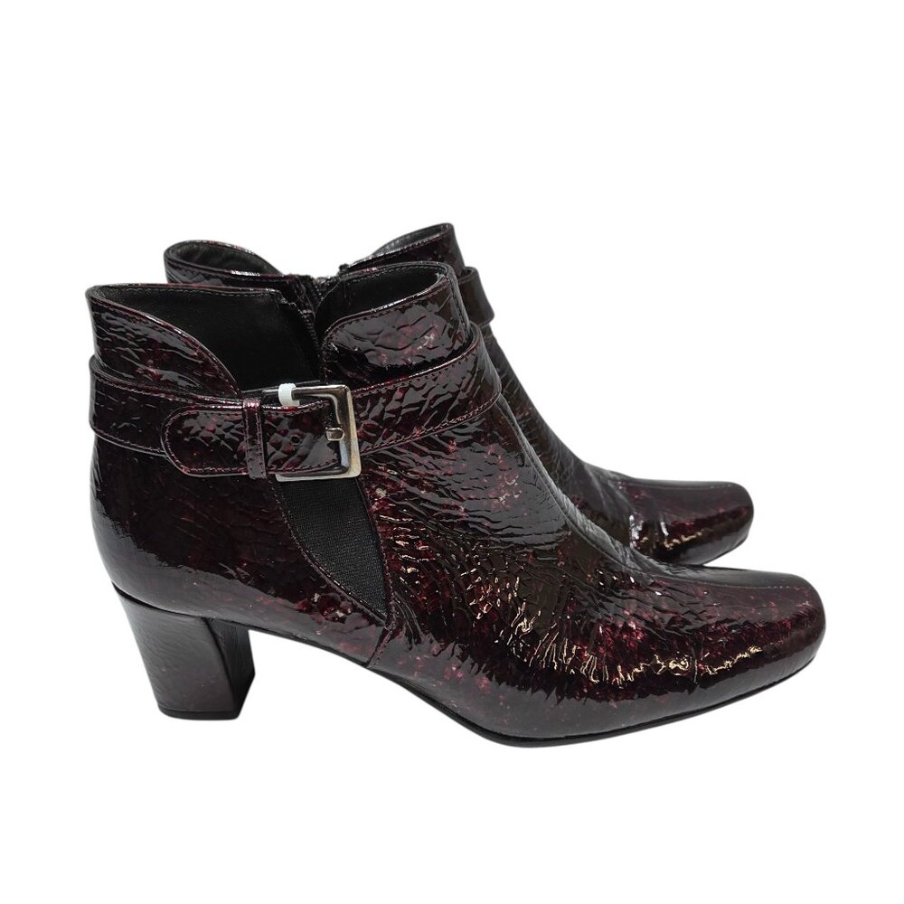 Roberto Capucci Womens Size 8 Ankle Boots Side Zip Up Buckle Speckle Pattern